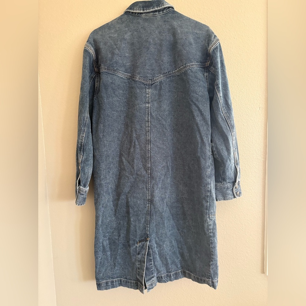 Stylish Blue Denim Longline Dress - Picture 2 of 3